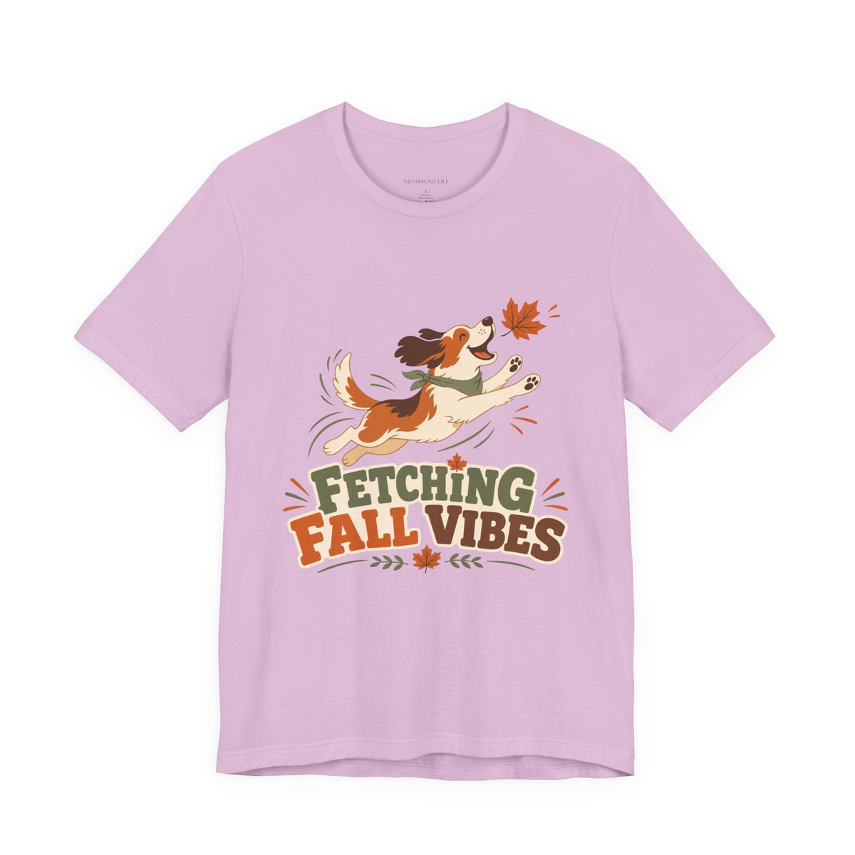 Fetching Fall Vibes - Cute Dog Autumn Tee Bella+Canvas