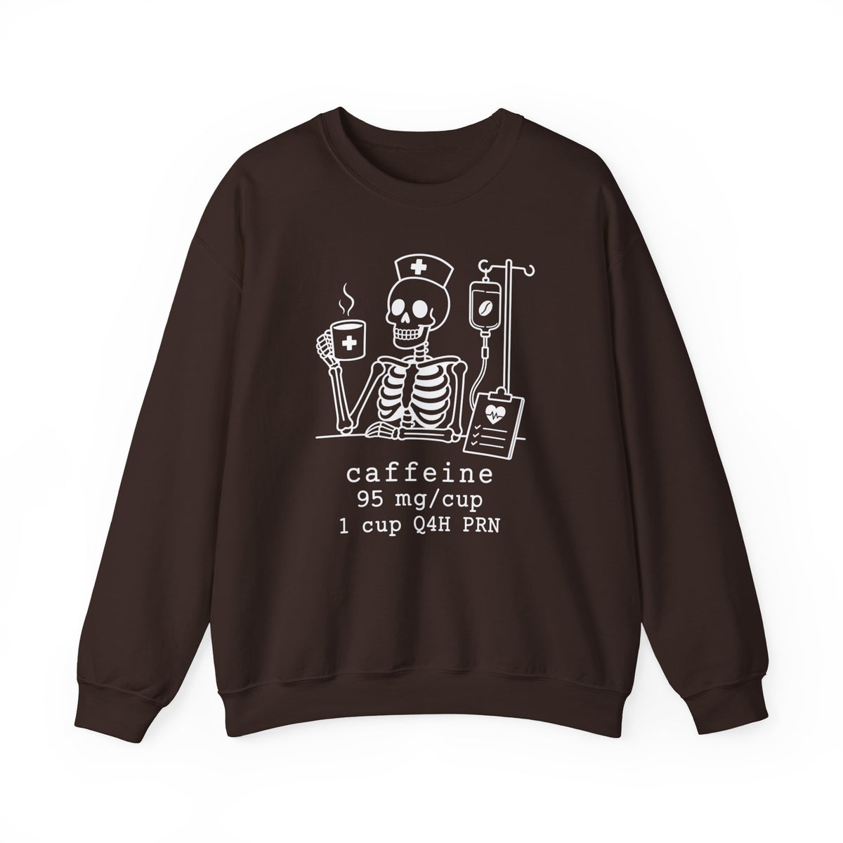caffeine 95 mg/cup 1 cup Q4H PRN — Skeleton Crewneck Sweatshirt Gildan 18000