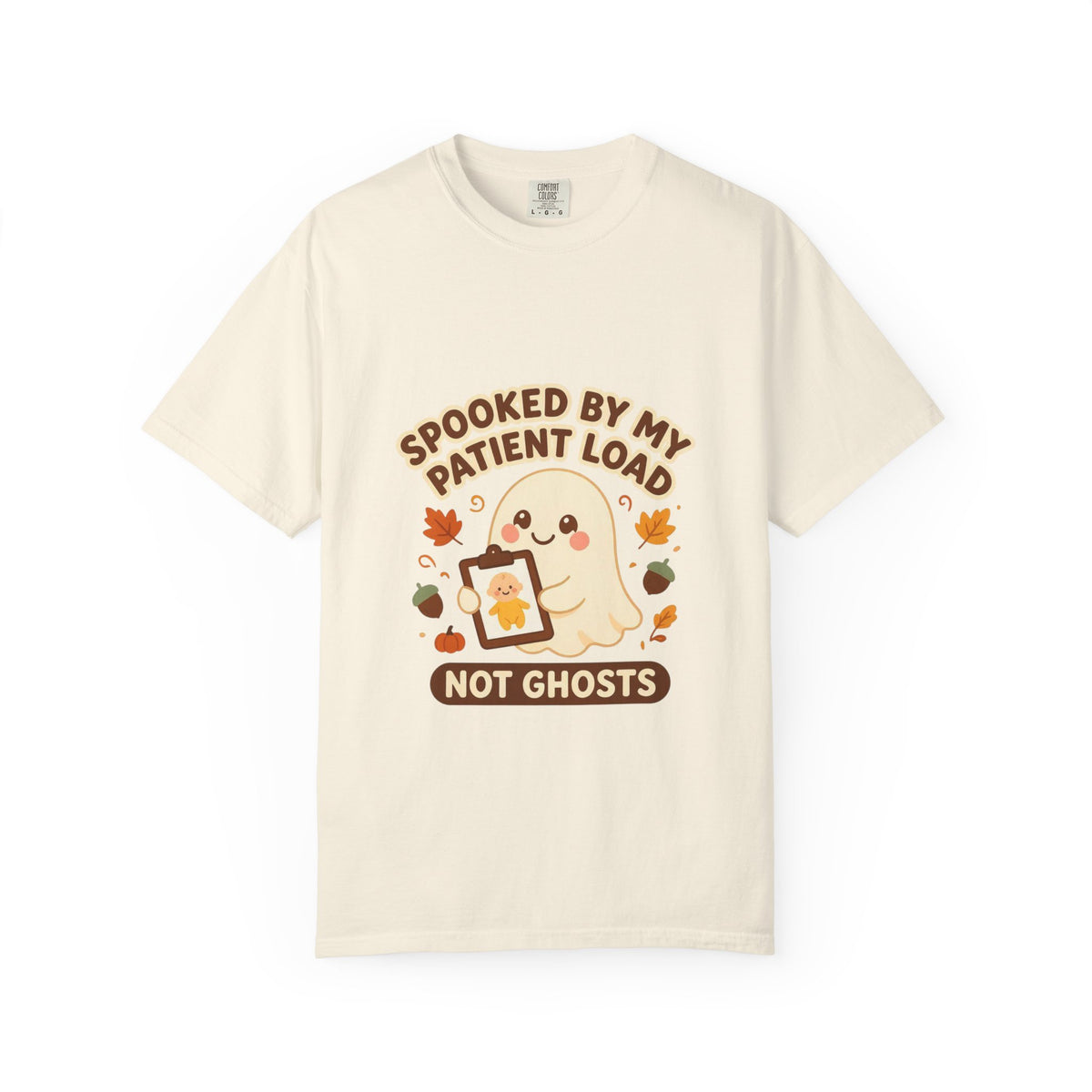 Spooked By My Patient Load Not Ghosts — Cute Kids Halloween Tee Comfort Colors