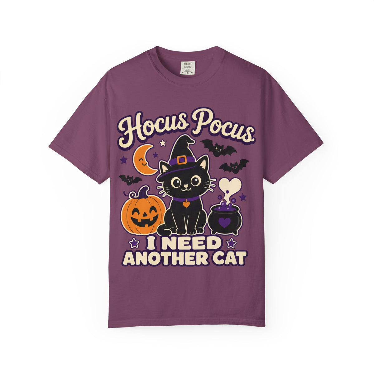 Hocus Pocus I Need Another Cat - Cozy Halloween Tee Comfort Colors