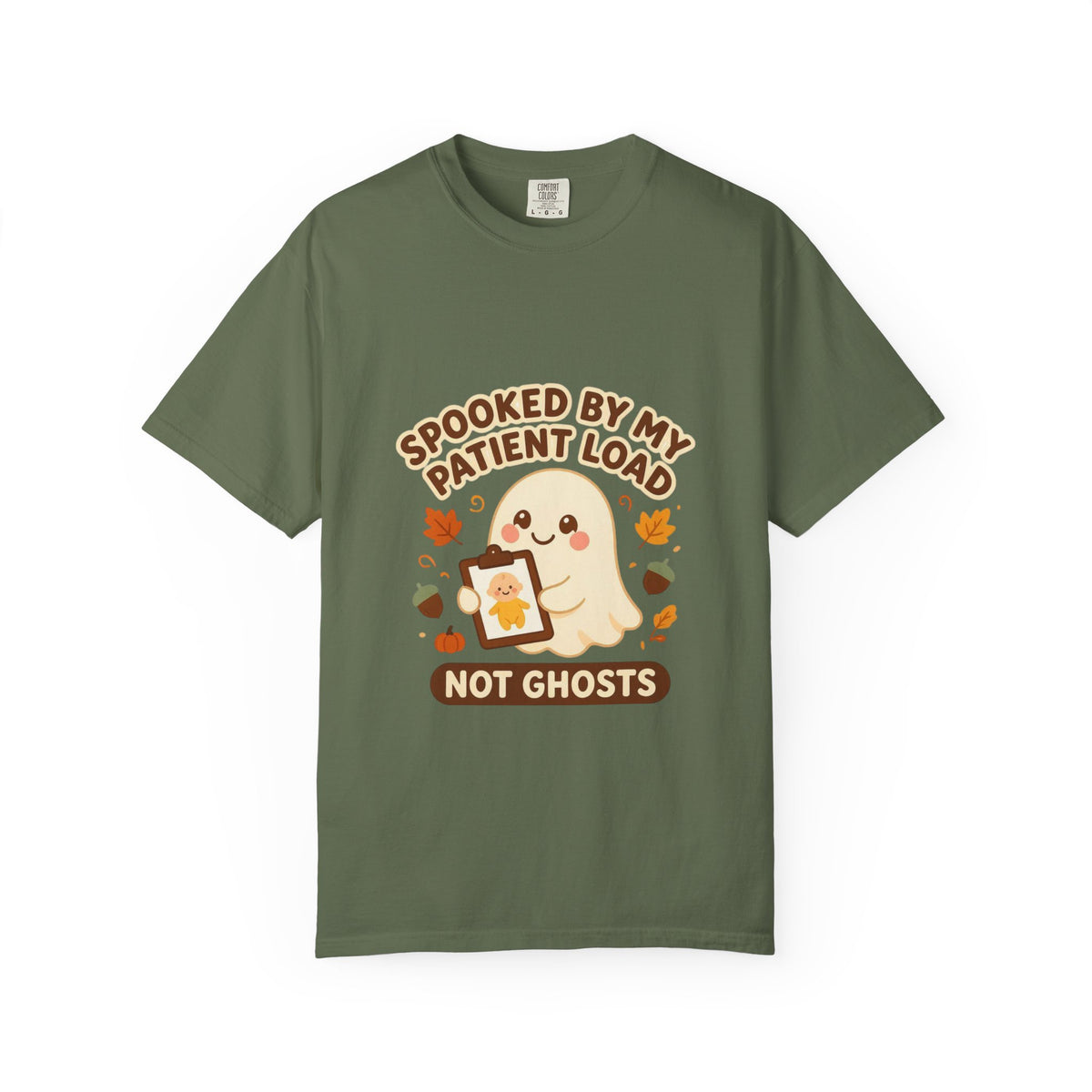 Spooked By My Patient Load Not Ghosts — Cute Kids Halloween Tee Comfort Colors