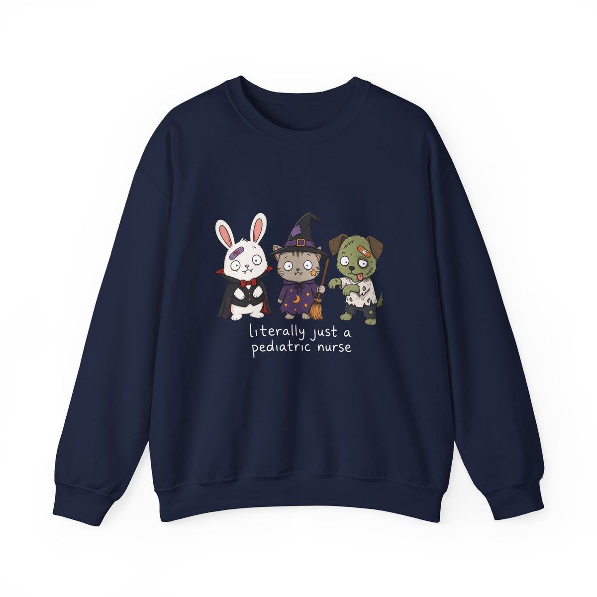 Pediatric Nurse Halloween Crewneck Sweatshirt — Cute Trick-or-Treat Kids Costume Tee