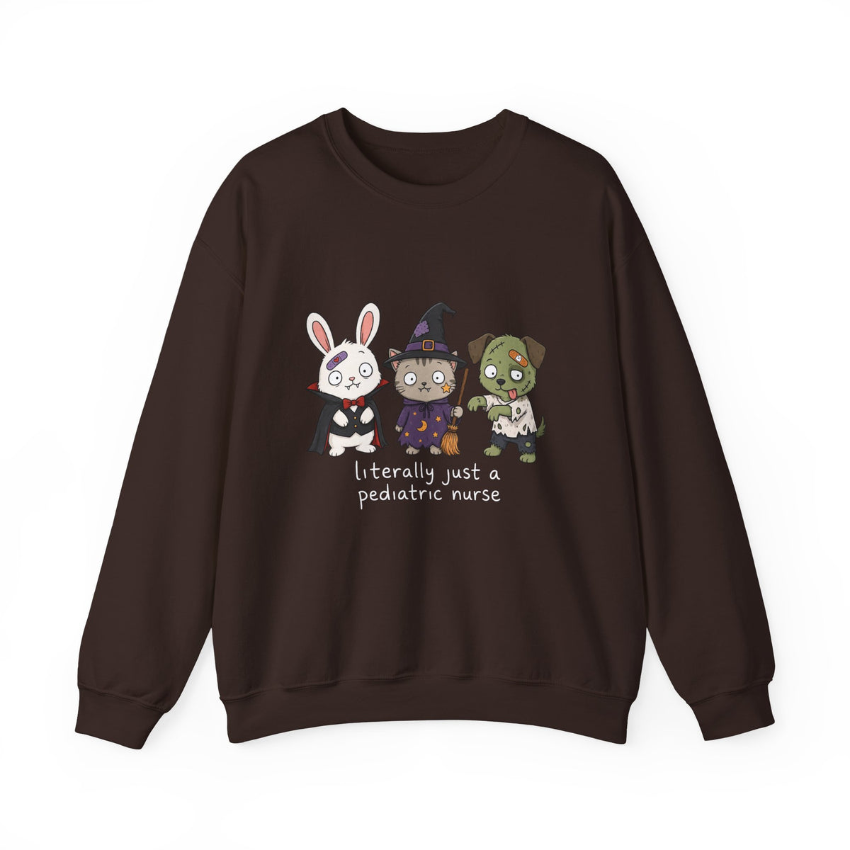 Pediatric Nurse Halloween Crewneck Sweatshirt — Cute Trick-or-Treat Kids Costume Tee