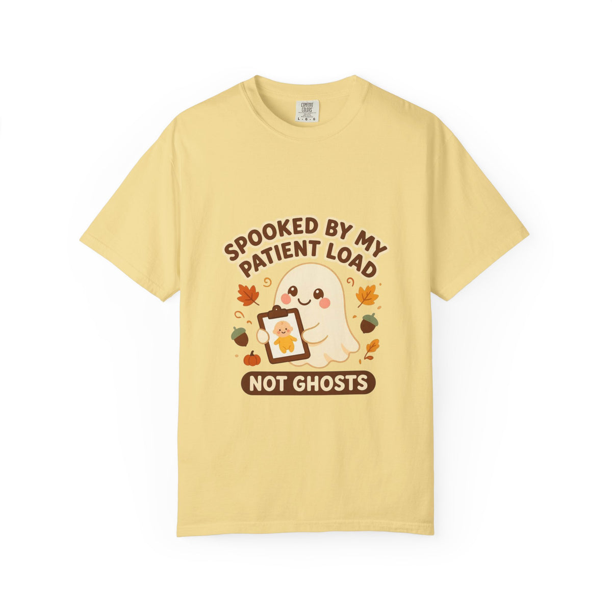 Spooked By My Patient Load Not Ghosts — Cute Kids Halloween Tee Comfort Colors