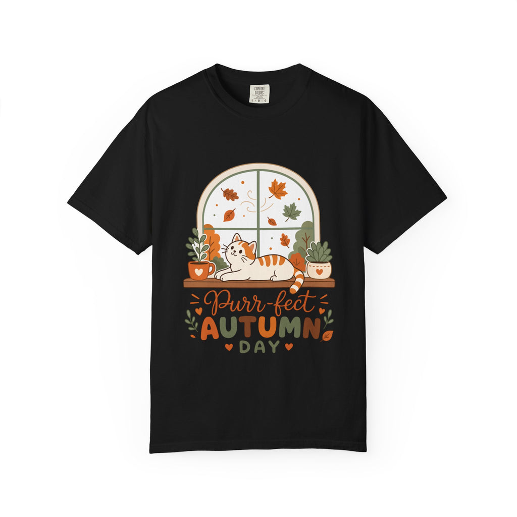 Purr-fect Autumn Day - Cozy Cat Fall Tee Comfort Colors