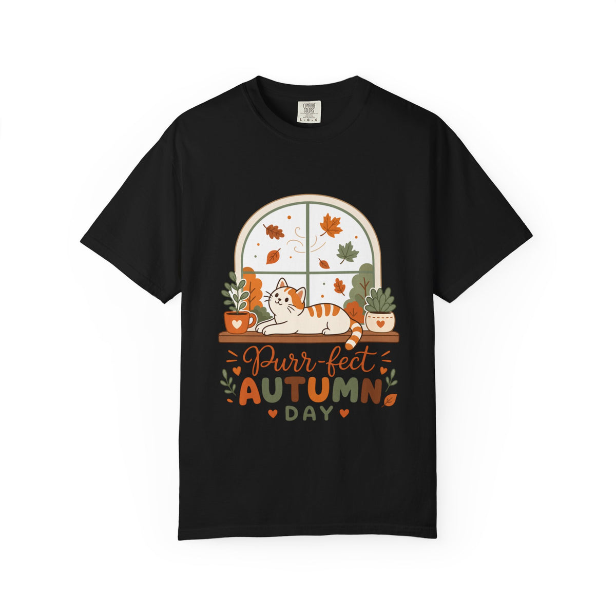 Purr-fect Autumn Day - Cozy Cat Fall Tee Comfort Colors