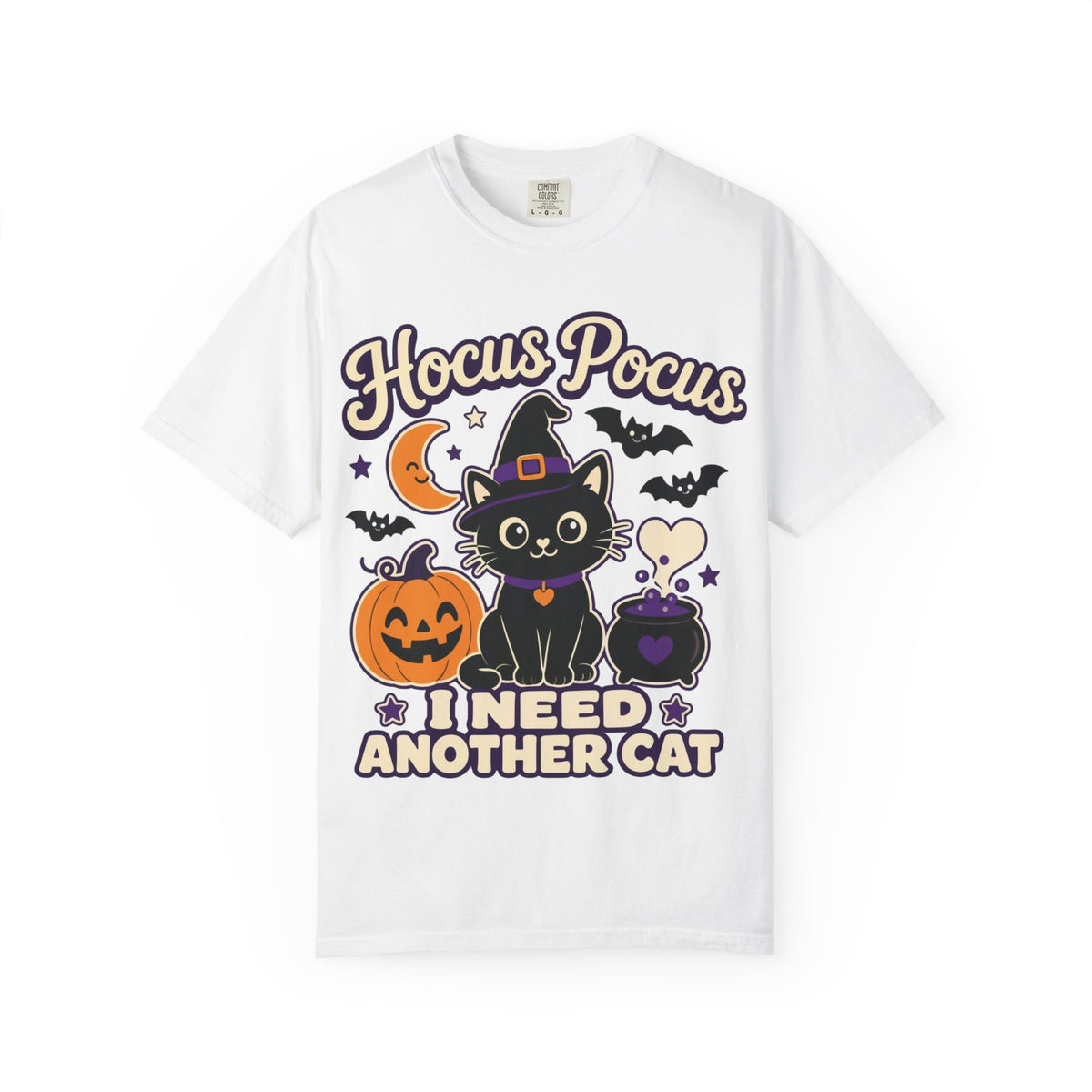 Hocus Pocus I Need Another Cat - Cozy Halloween Tee Comfort Colors