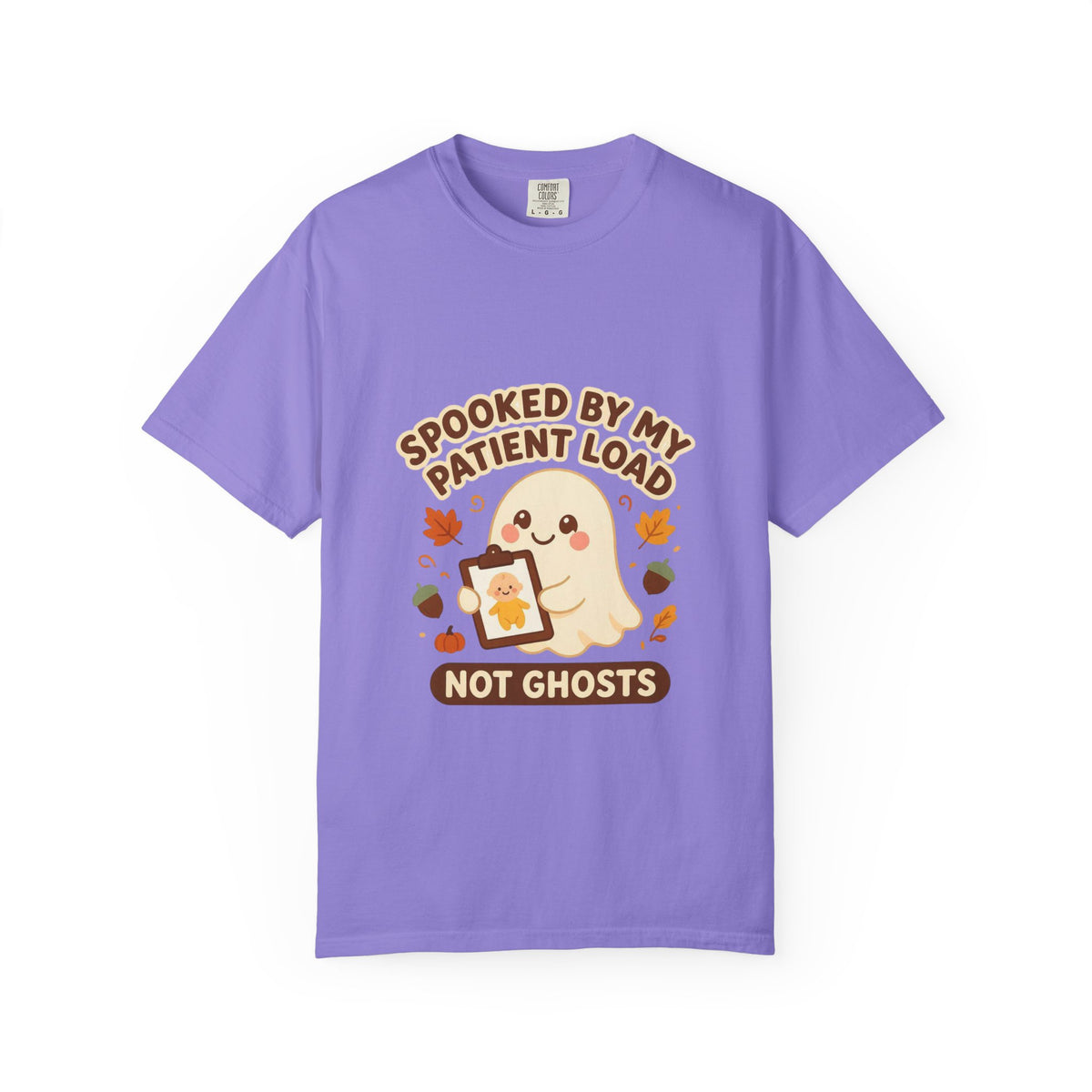 Spooked By My Patient Load Not Ghosts — Cute Kids Halloween Tee Comfort Colors
