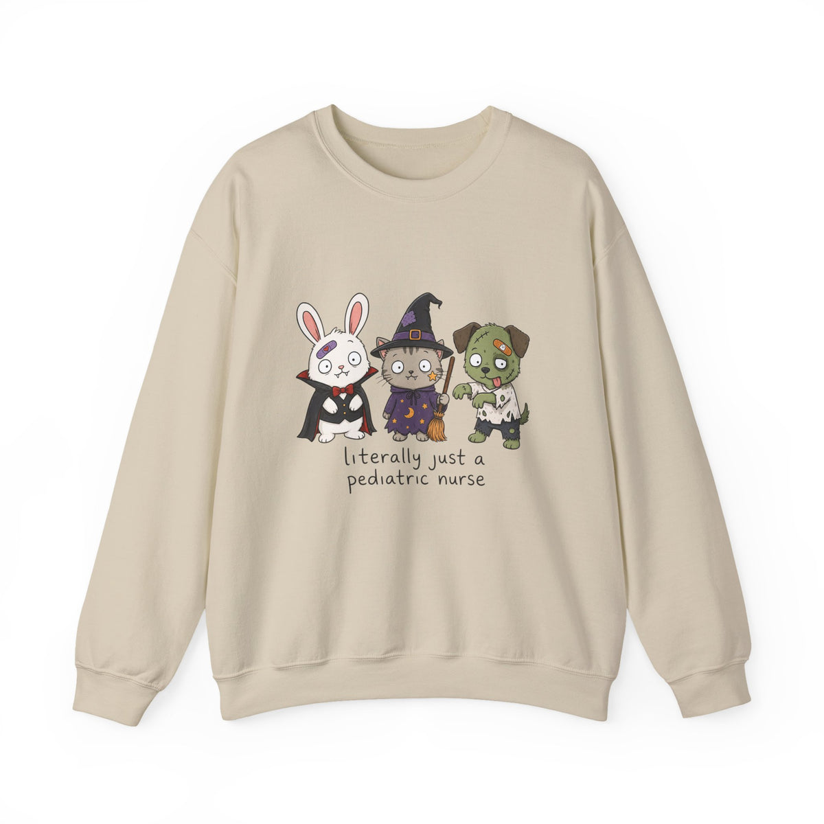 Pediatric Nurse Halloween Crewneck Sweatshirt — Cute Trick-or-Treat Kids Costume Tee