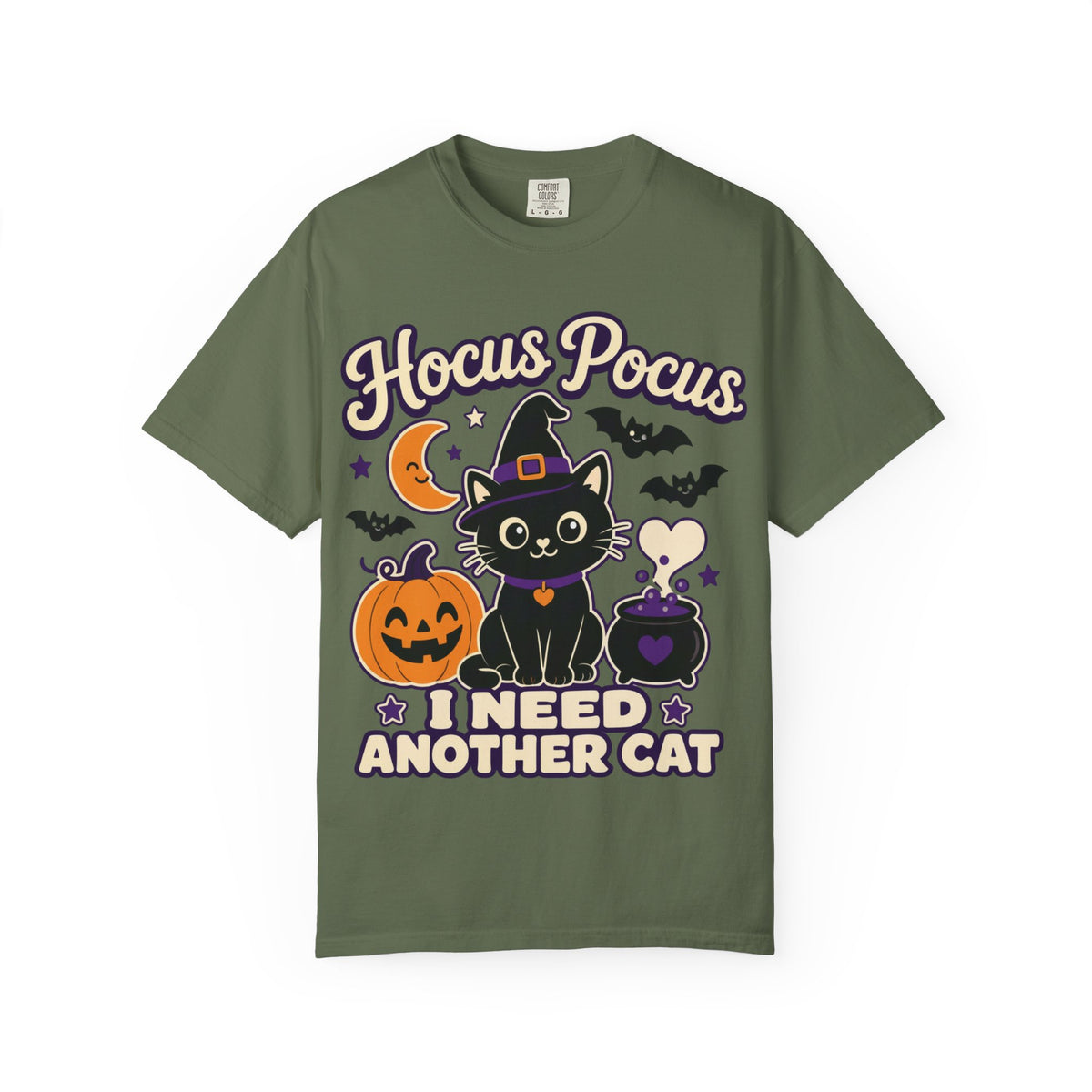 Hocus Pocus I Need Another Cat - Cozy Halloween Tee Comfort Colors