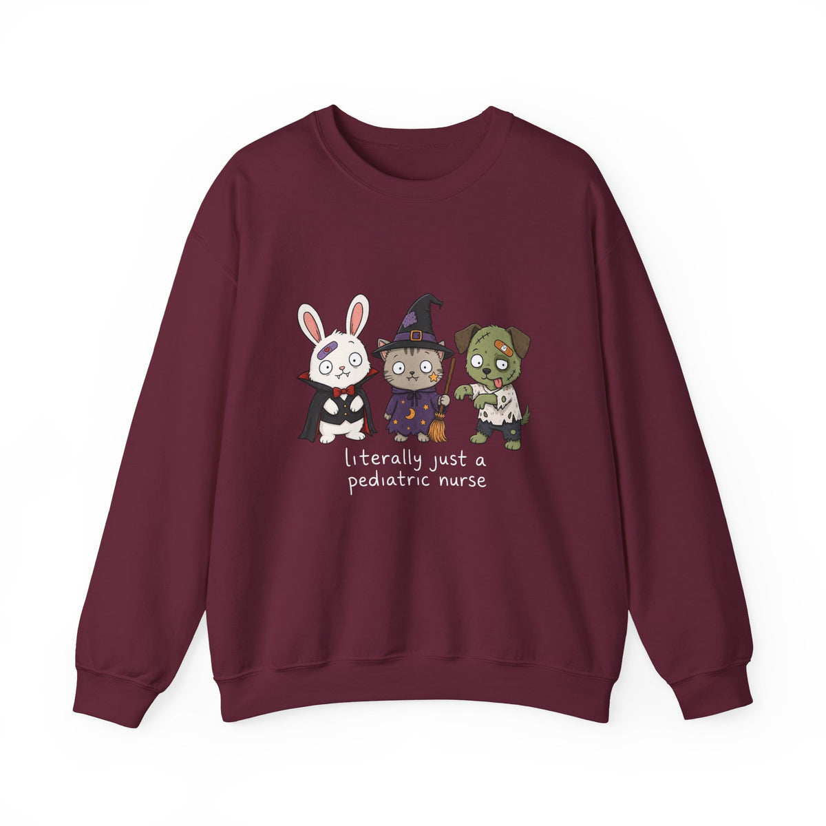 Pediatric Nurse Halloween Crewneck Sweatshirt — Cute Trick-or-Treat Kids Costume Tee