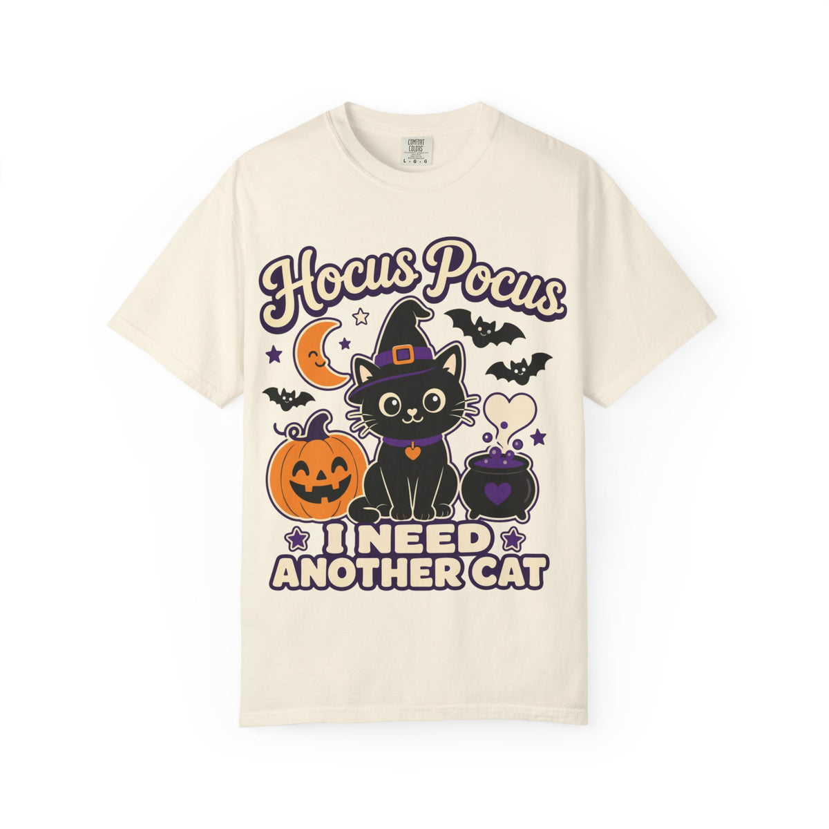Hocus Pocus I Need Another Cat - Cozy Halloween Tee Comfort Colors