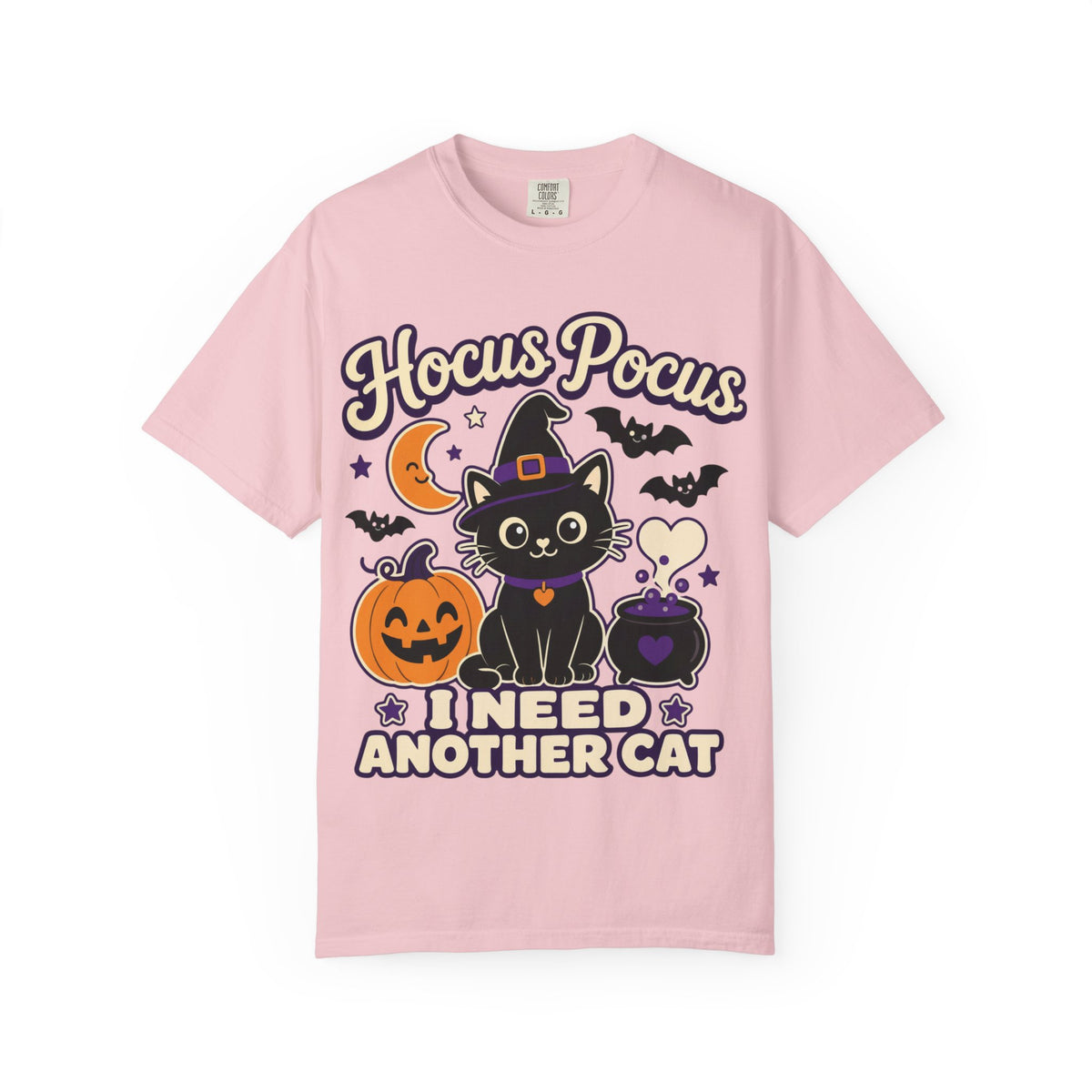 Hocus Pocus I Need Another Cat - Cozy Halloween Tee Comfort Colors
