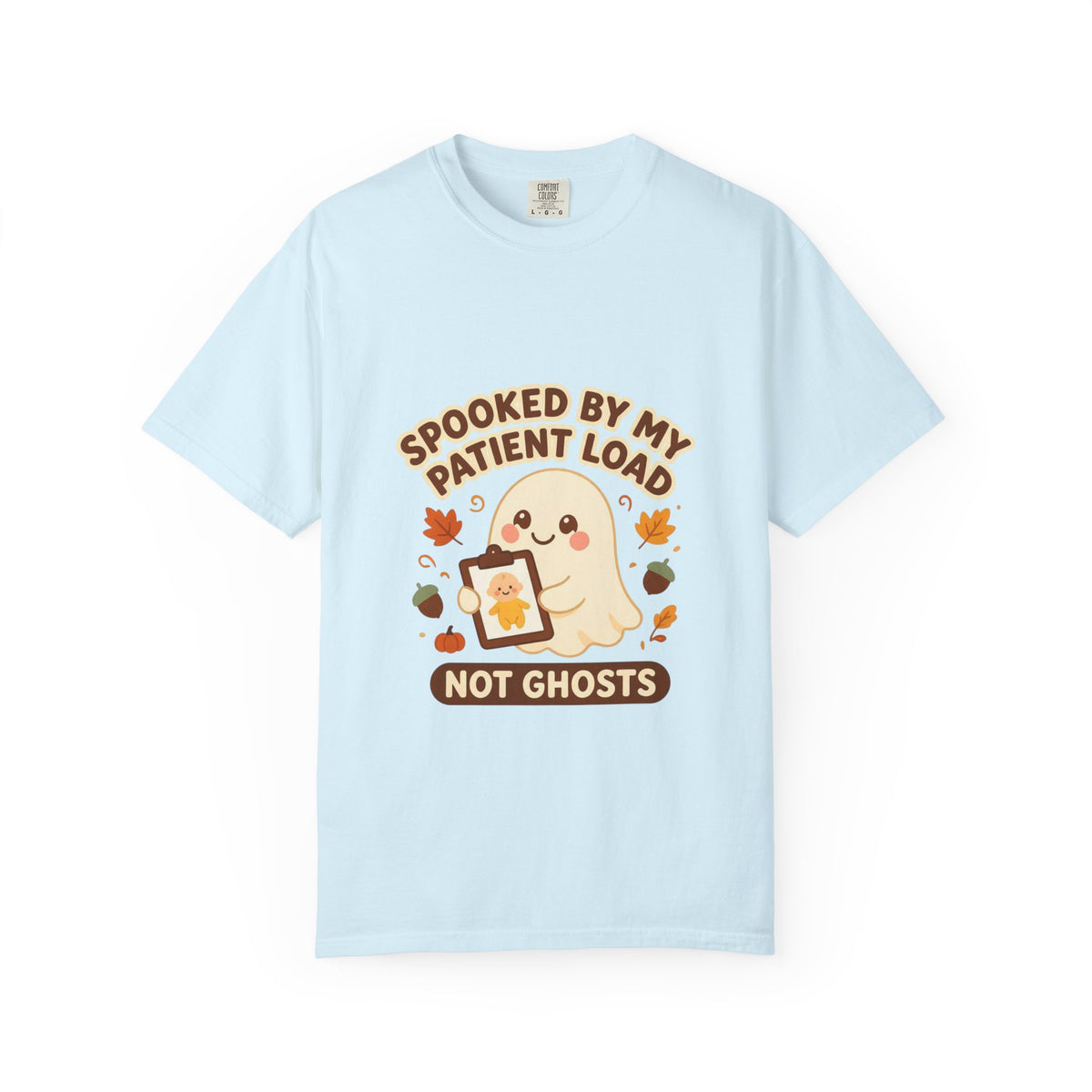 Spooked By My Patient Load Not Ghosts — Cute Kids Halloween Tee Comfort Colors