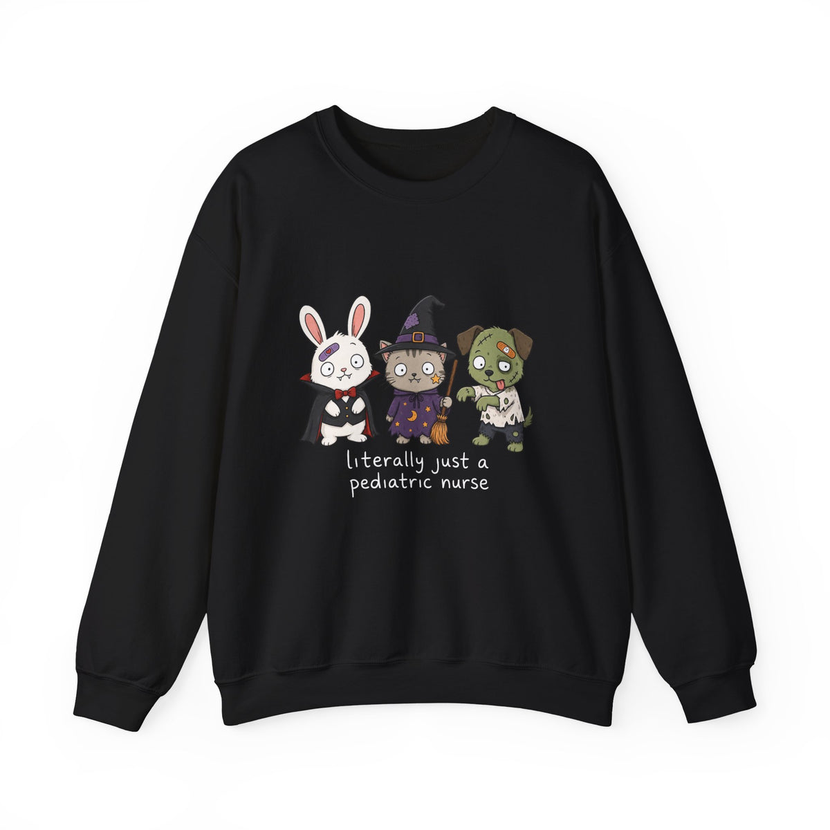 Pediatric Nurse Halloween Crewneck Sweatshirt — Cute Trick-or-Treat Kids Costume Tee