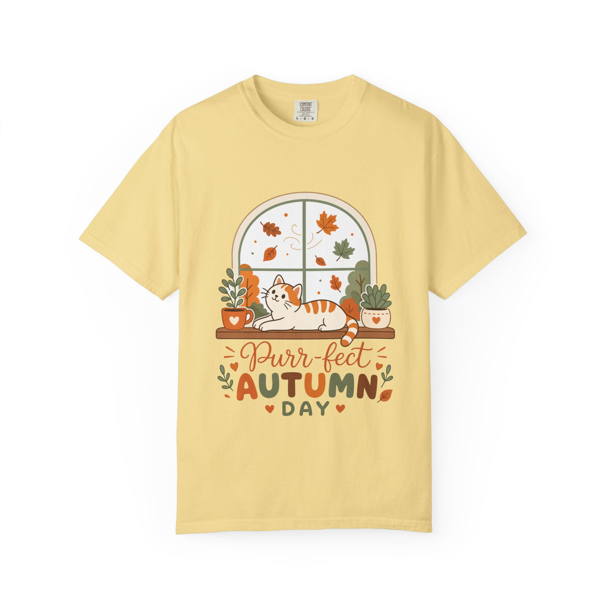 Purr-fect Autumn Day - Cozy Cat Fall Tee Comfort Colors