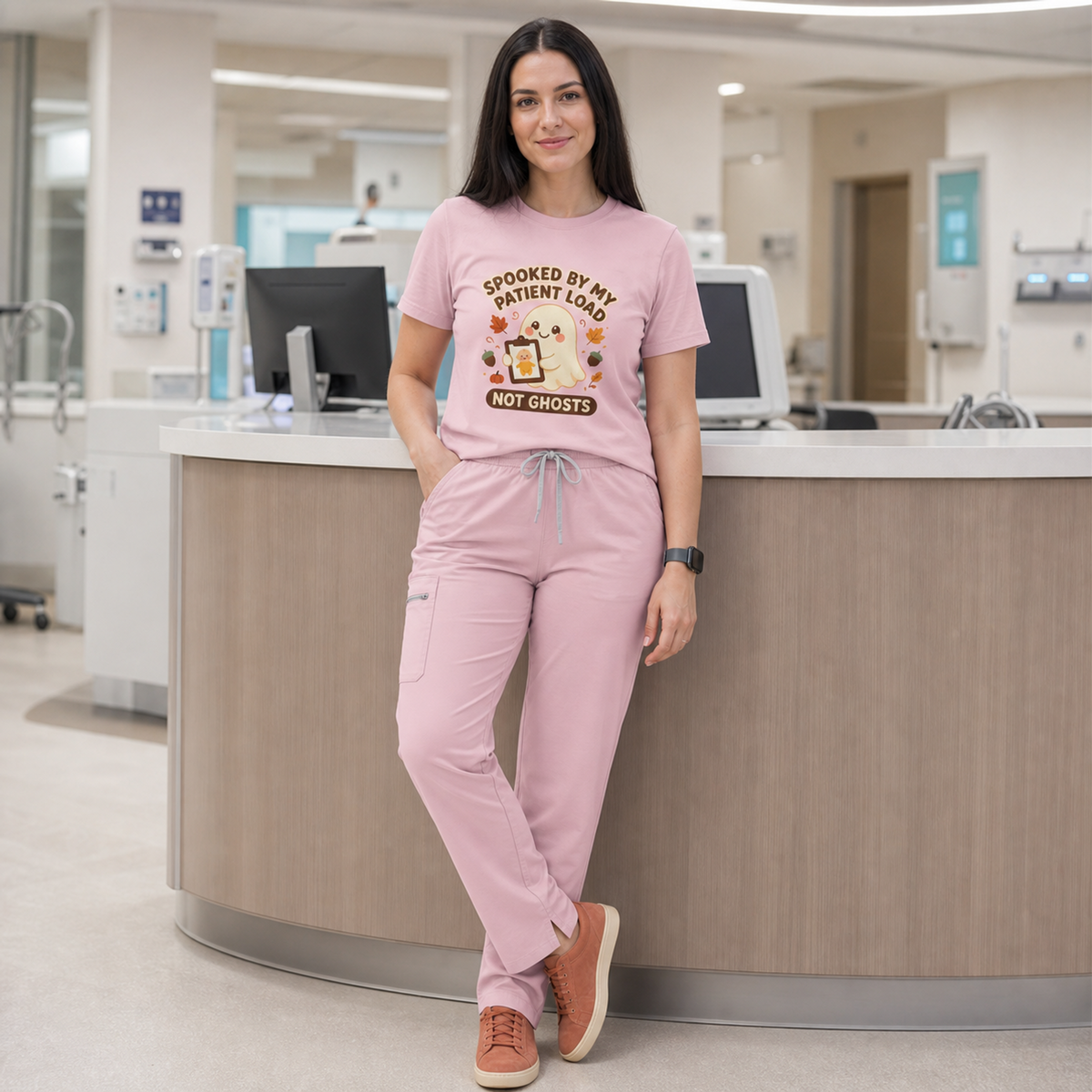 Spooked By My Patient Load Not Ghosts — Cute Kids Halloween Tee Comfort Colors