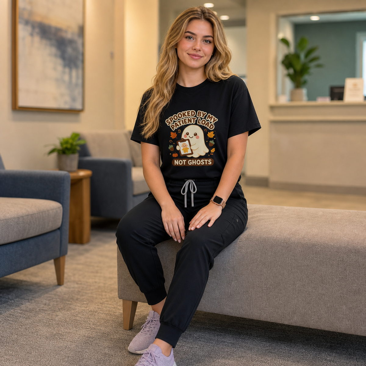 Spooked By My Patient Load Not Ghosts — Cute Kids Halloween Tee Comfort Colors
