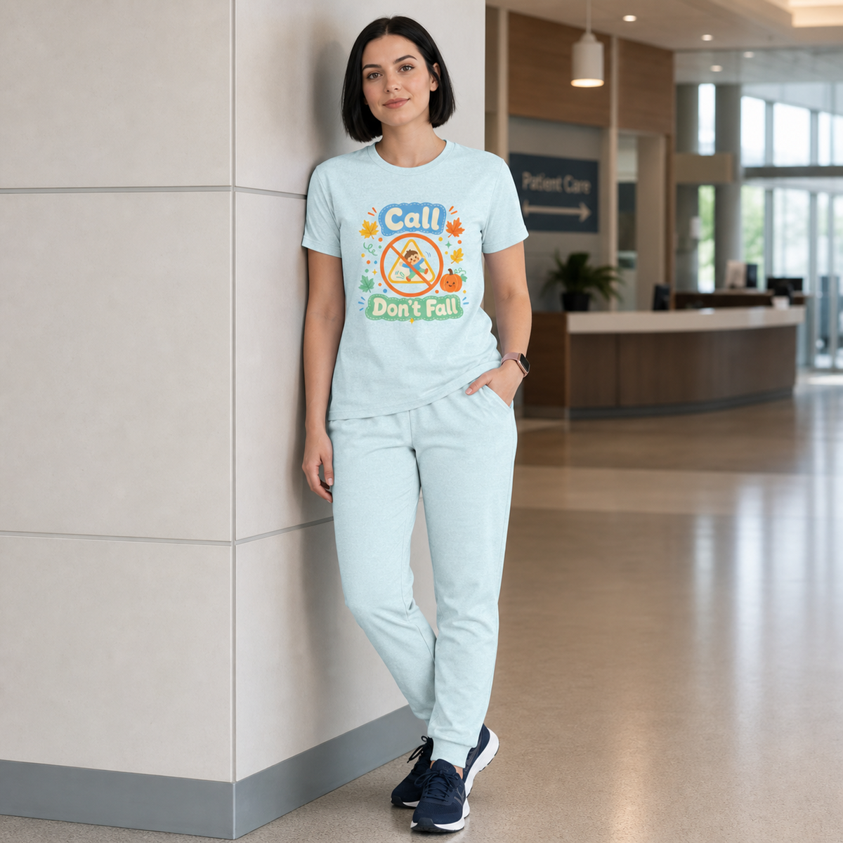 Call Don’t Fall — Cute Kids Safety Autumn Tee Bella+Canvas