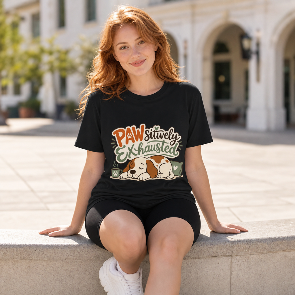 Pawsitively Exhausted - Sleepy Puppy Autumn Tee Bella+Canvas