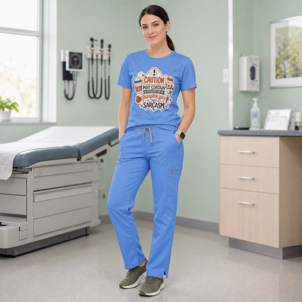 Caution May Contain Traces of Pumpkin Spice and Sarcasm — Autumn Tee Gildan 64000