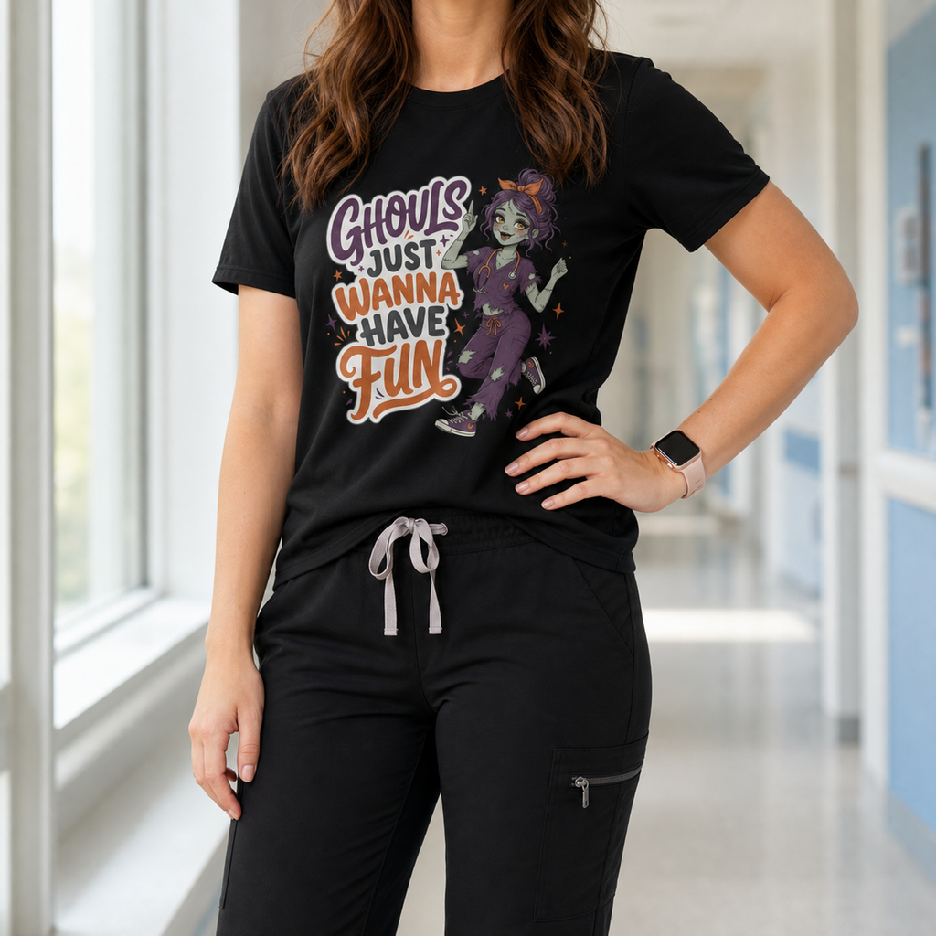 Ghouls Just Wanna Have Fun Tee - Halloween Nurse Tee Gildan 5000