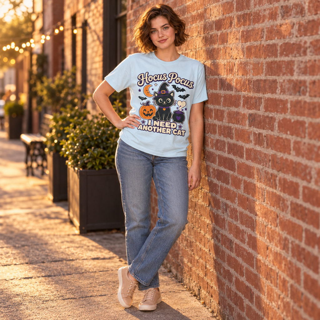 Hocus Pocus I Need Another Cat - Cozy Halloween Tee Comfort Colors
