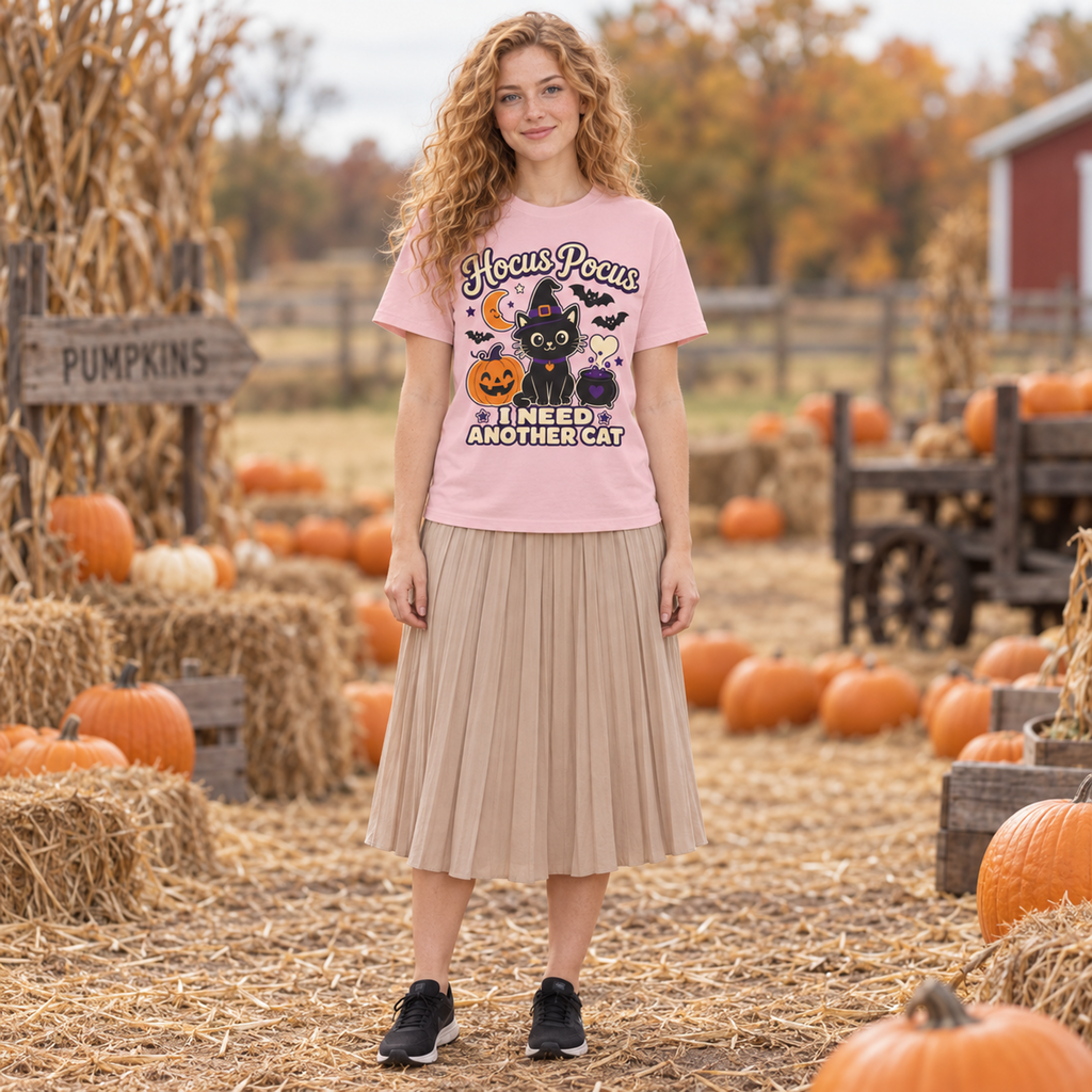 Hocus Pocus I Need Another Cat - Cozy Halloween Tee Comfort Colors