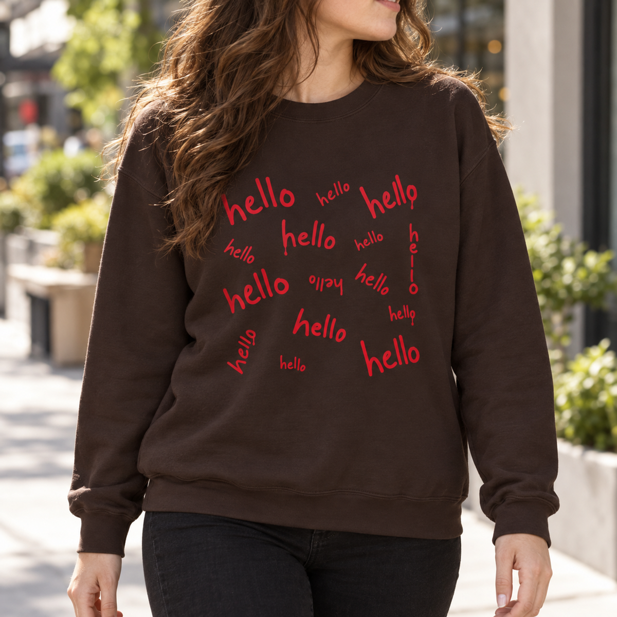 hello hello hello hello — Halloween Sweatshirt Gildan 18000