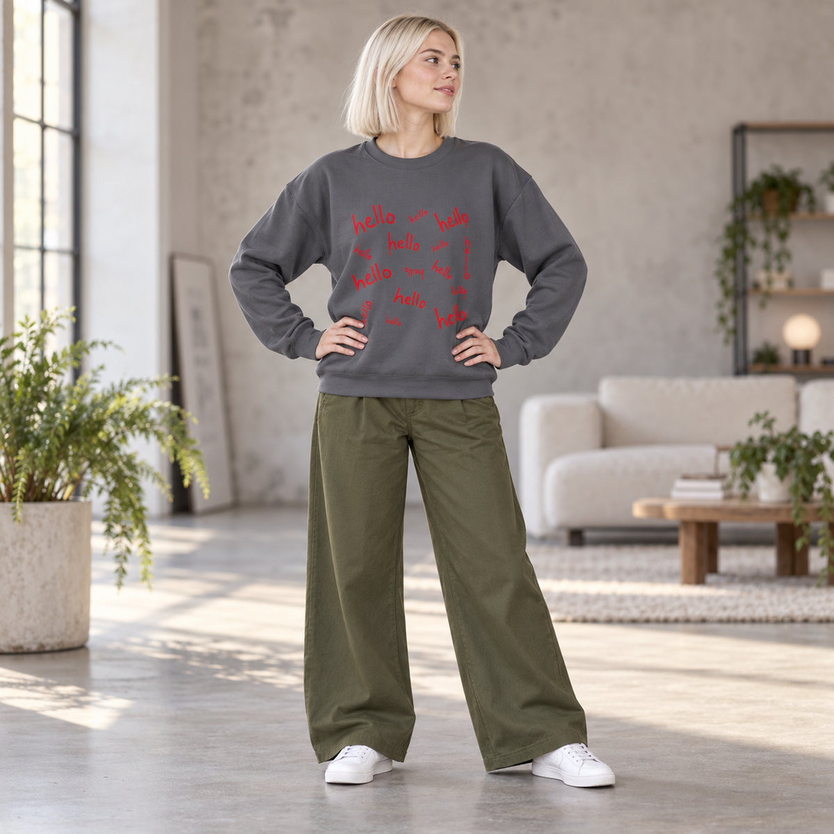 hello hello hello hello — Halloween Sweatshirt Gildan 18000