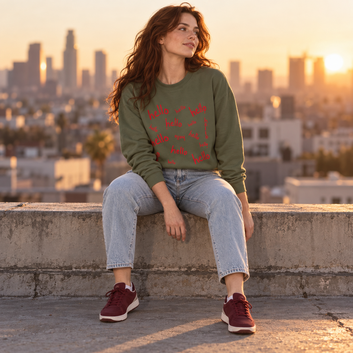 hello hello hello hello — Halloween Sweatshirt Gildan 18000
