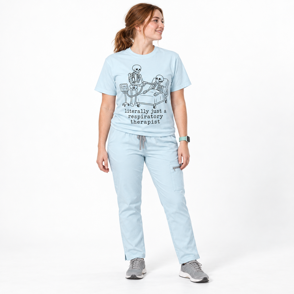 literally just a respiratory therapist - Halloween Skeleton Tee