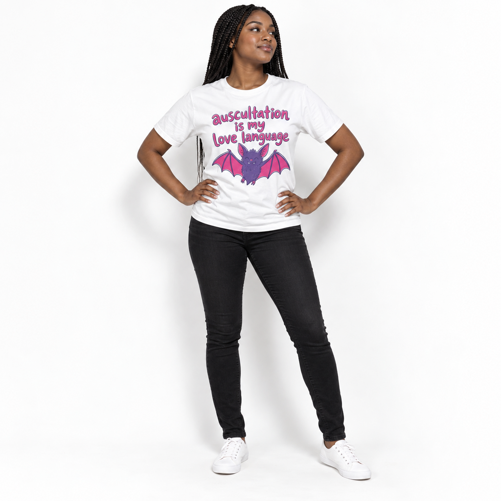 auscultation is my love language - Halloween Bat Tee
