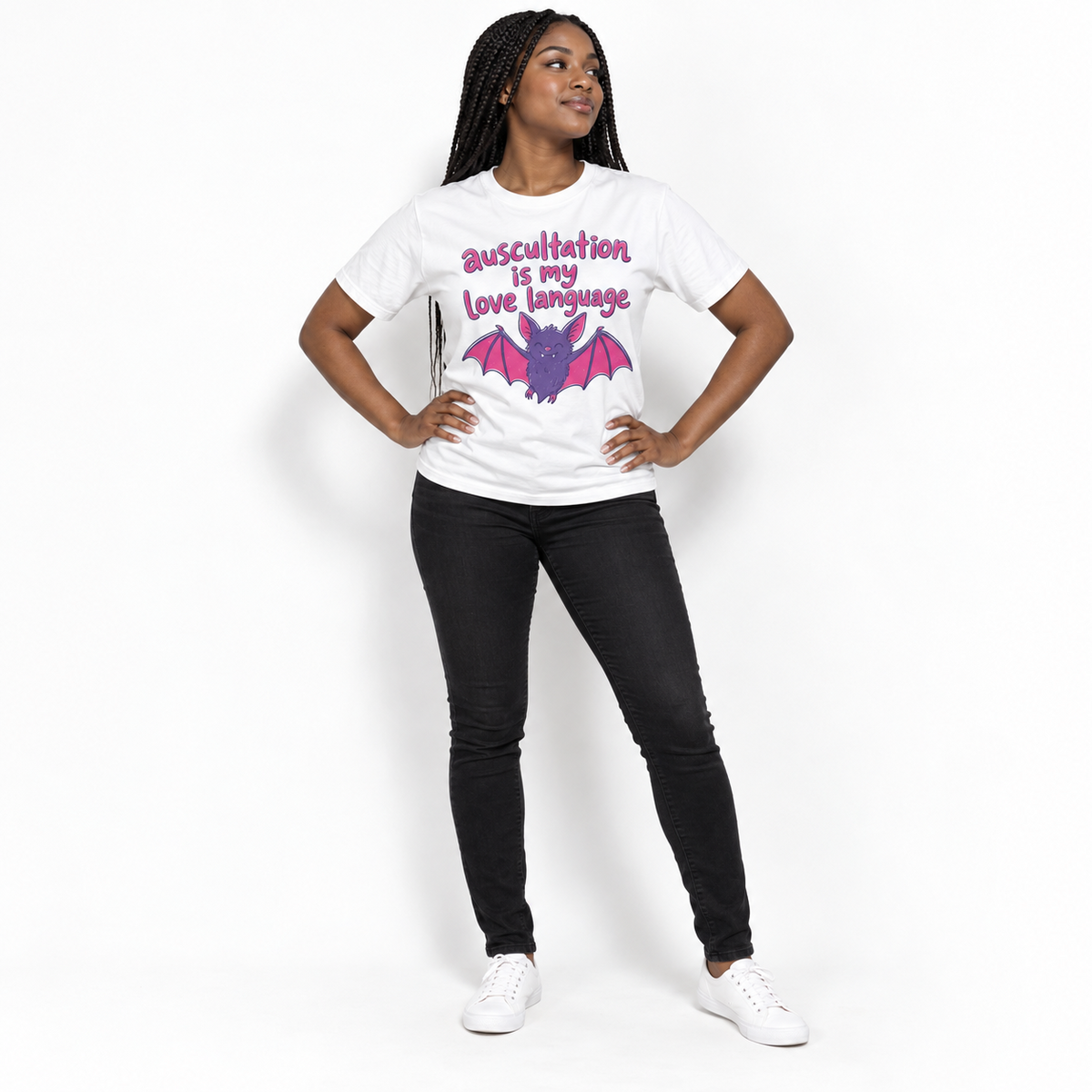 auscultation is my love language - Halloween Bat Tee