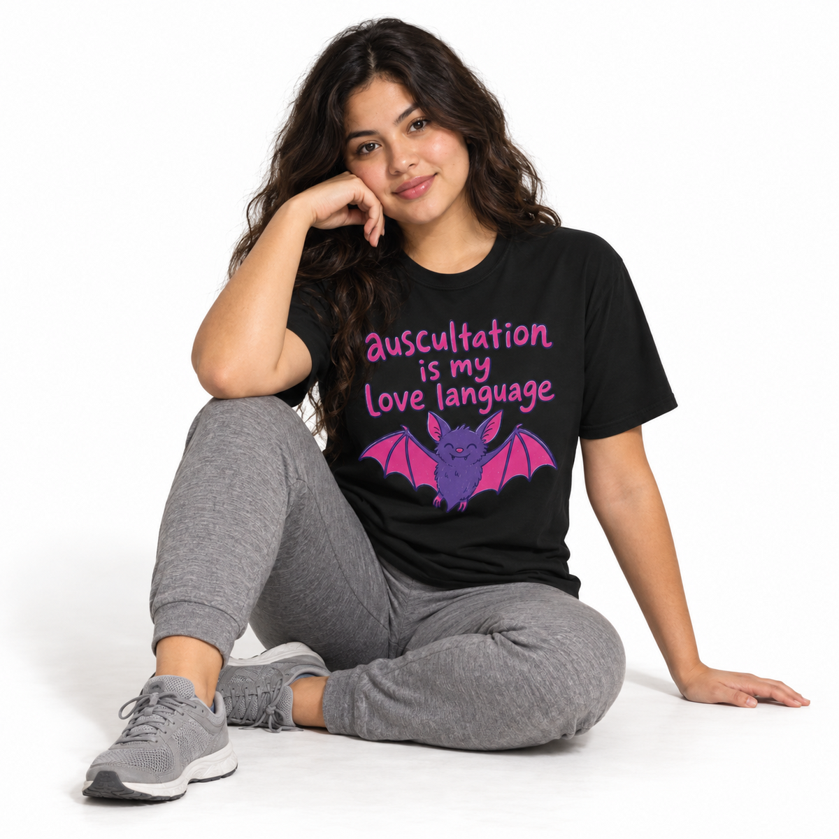 auscultation is my love language - Halloween Bat Tee