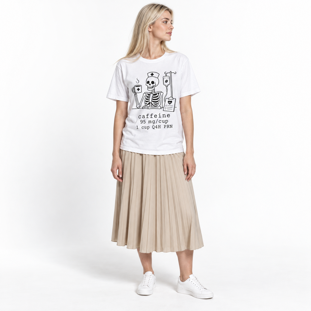 caffeine 95 mg/cup 1 cup Q4H PRN — Halloween Skeleton Coffee Tee
