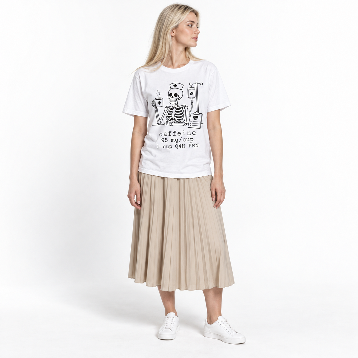 caffeine 95 mg/cup 1 cup Q4H PRN — Halloween Skeleton Coffee Tee