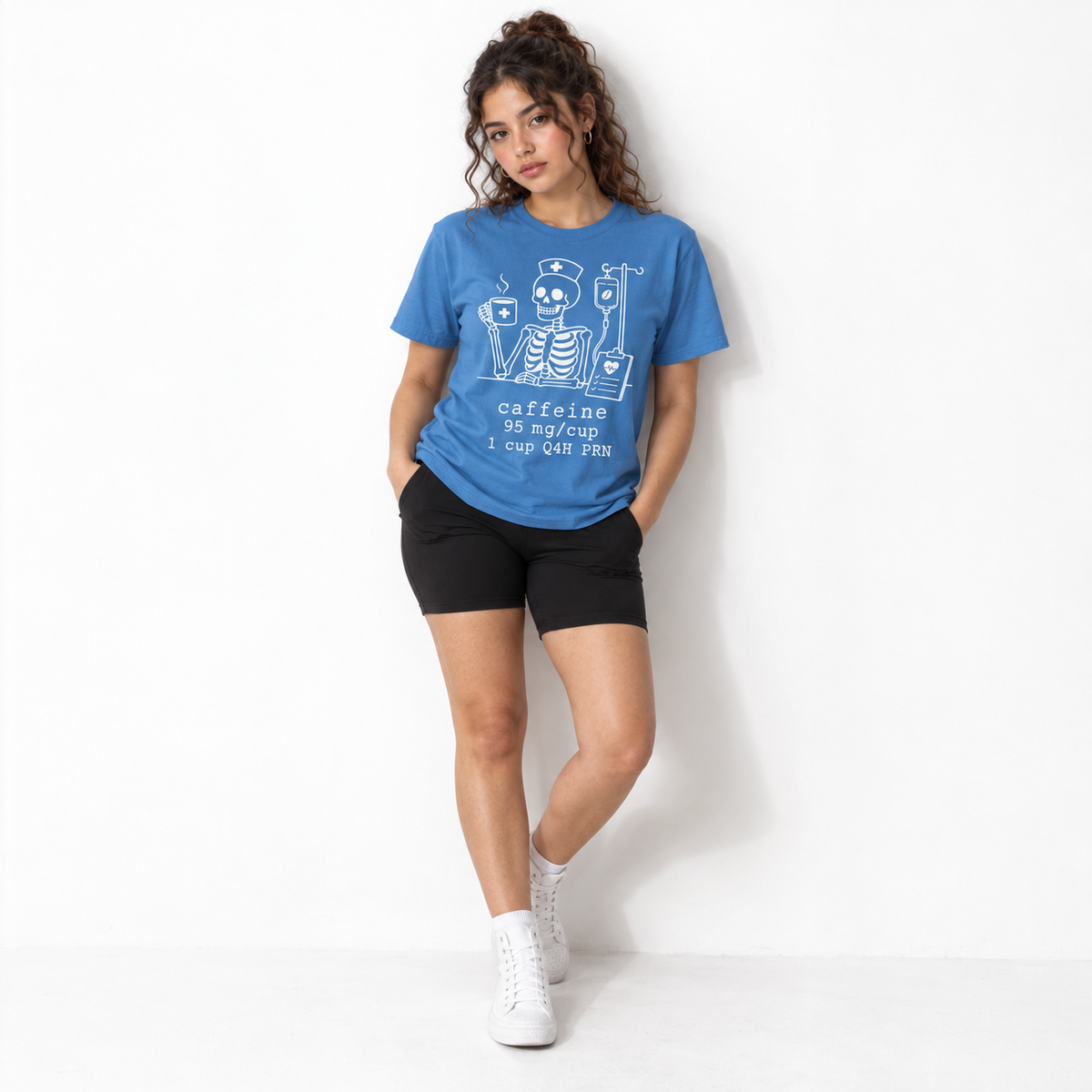 caffeine 95 mg/cup 1 cup Q4H PRN — Halloween Skeleton Coffee Tee