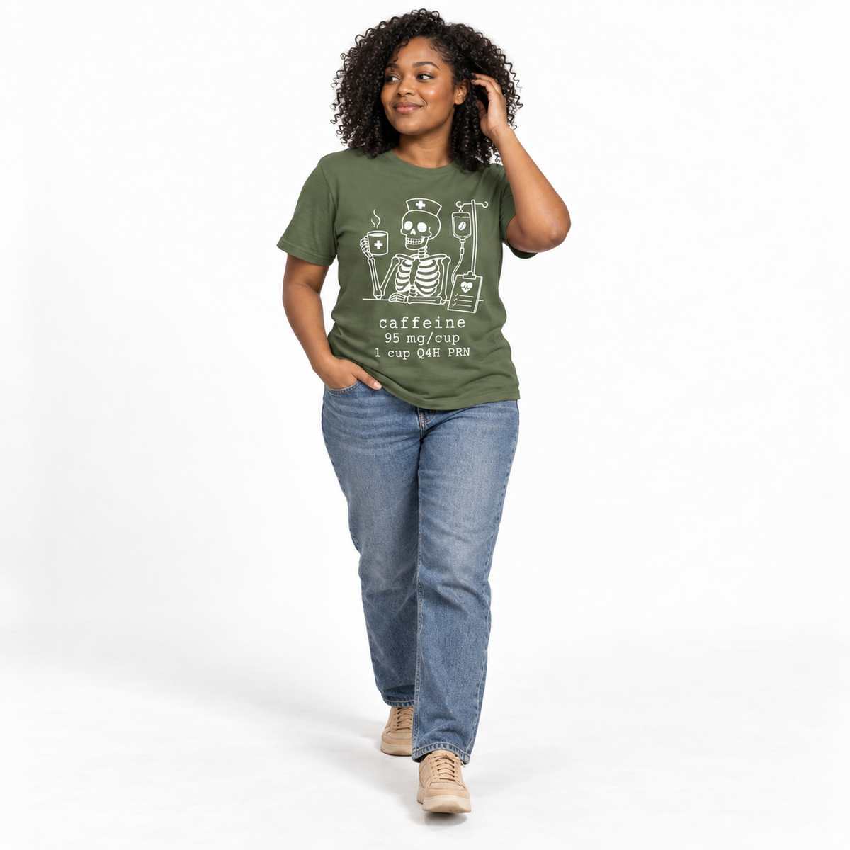 caffeine 95 mg/cup 1 cup Q4H PRN — Halloween Skeleton Coffee Tee