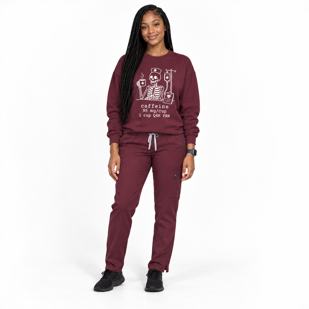 caffeine 95 mg/cup 1 cup Q4H PRN — Skeleton Crewneck Sweatshirt Gildan 18000