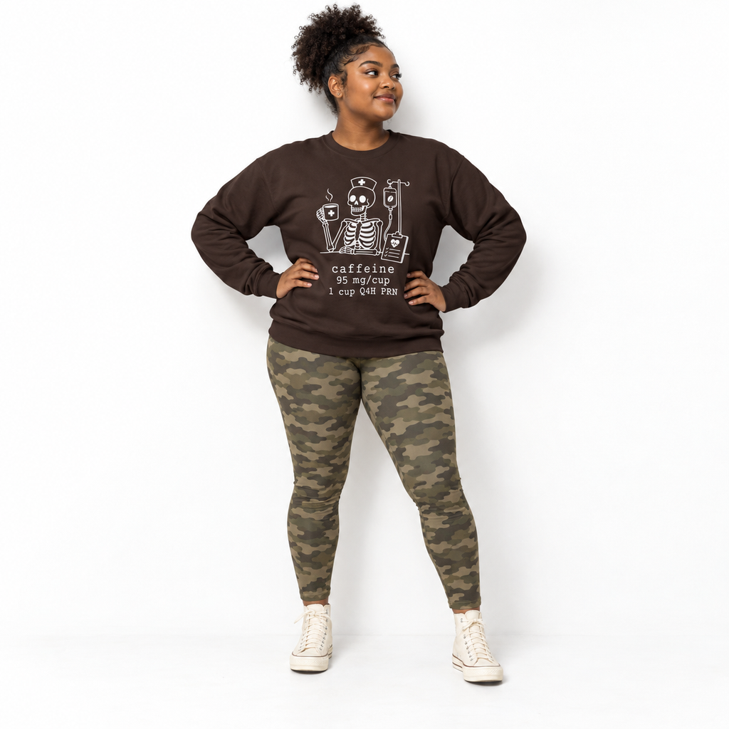 caffeine 95 mg/cup 1 cup Q4H PRN — Skeleton Crewneck Sweatshirt Gildan 18000