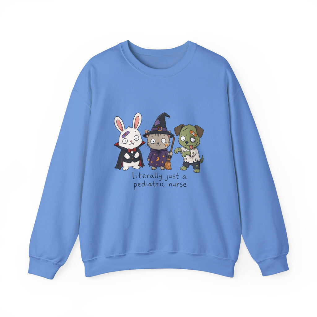Pediatric Nurse Halloween Crewneck Sweatshirt — Cute Trick-or-Treat Kids Costume Tee