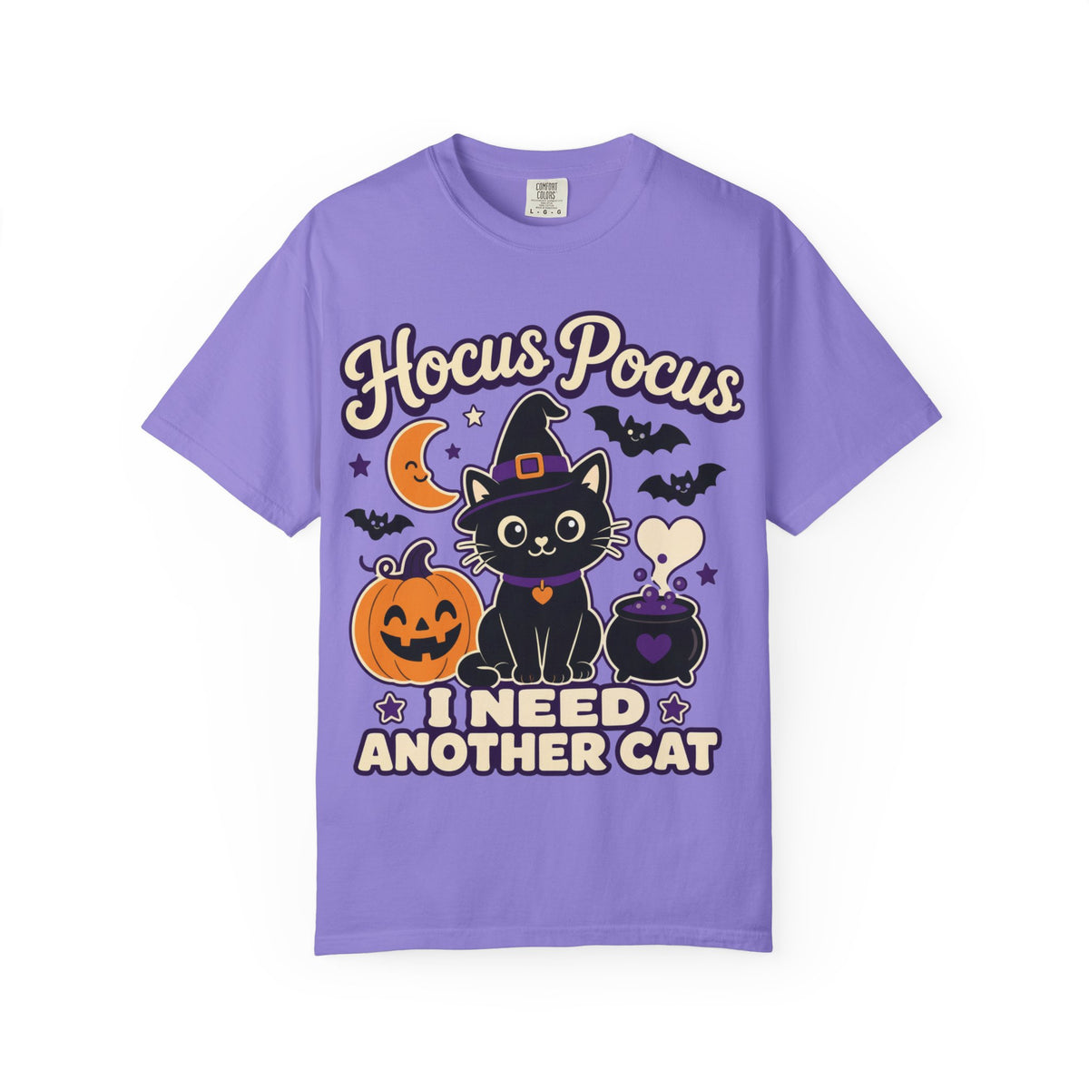 Hocus Pocus I Need Another Cat - Cozy Halloween Tee Comfort Colors
