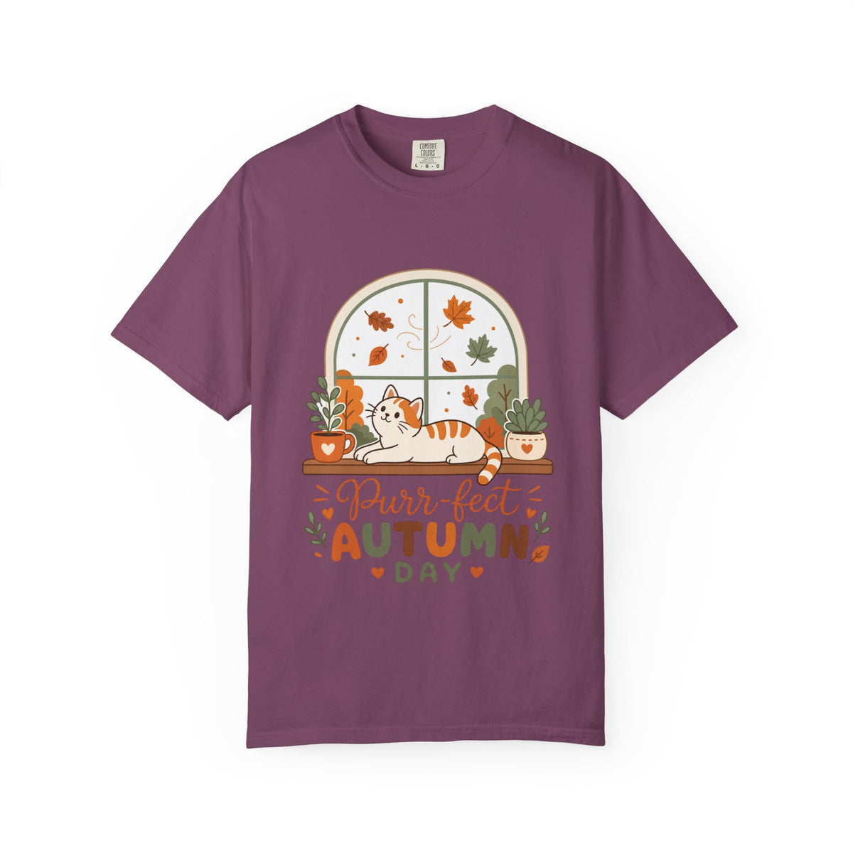 Purr-fect Autumn Day - Cozy Cat Fall Tee Comfort Colors