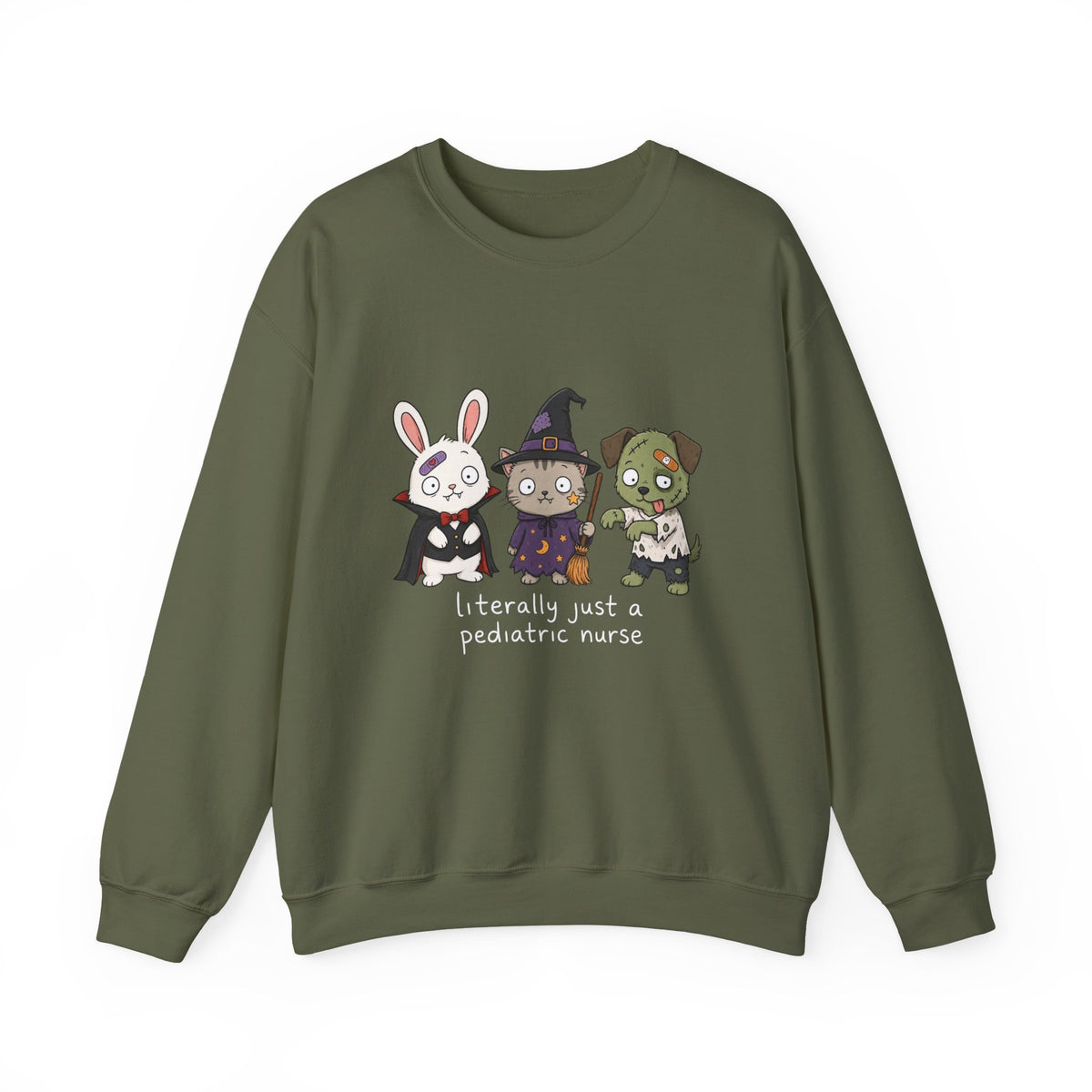Pediatric Nurse Halloween Crewneck Sweatshirt — Cute Trick-or-Treat Kids Costume Tee