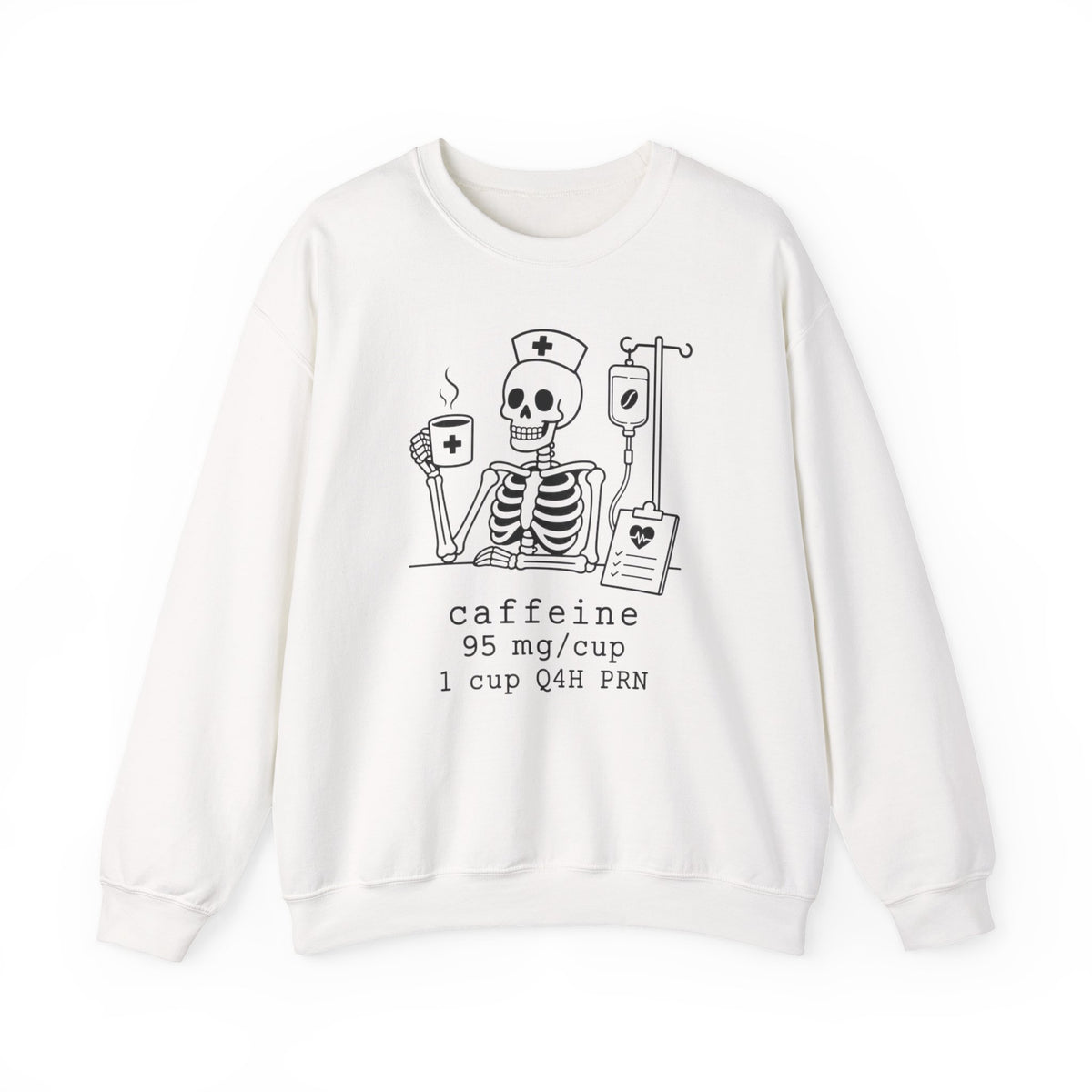 caffeine 95 mg/cup 1 cup Q4H PRN — Skeleton Crewneck Sweatshirt Gildan 18000