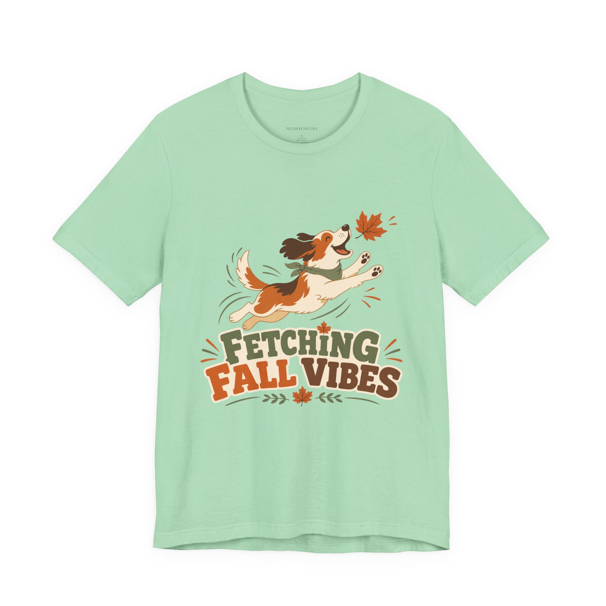 Fetching Fall Vibes - Cute Dog Autumn Tee Bella+Canvas