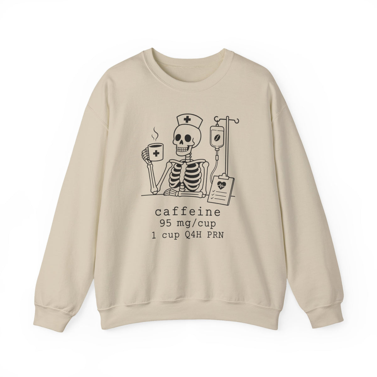 caffeine 95 mg/cup 1 cup Q4H PRN — Skeleton Crewneck Sweatshirt Gildan 18000