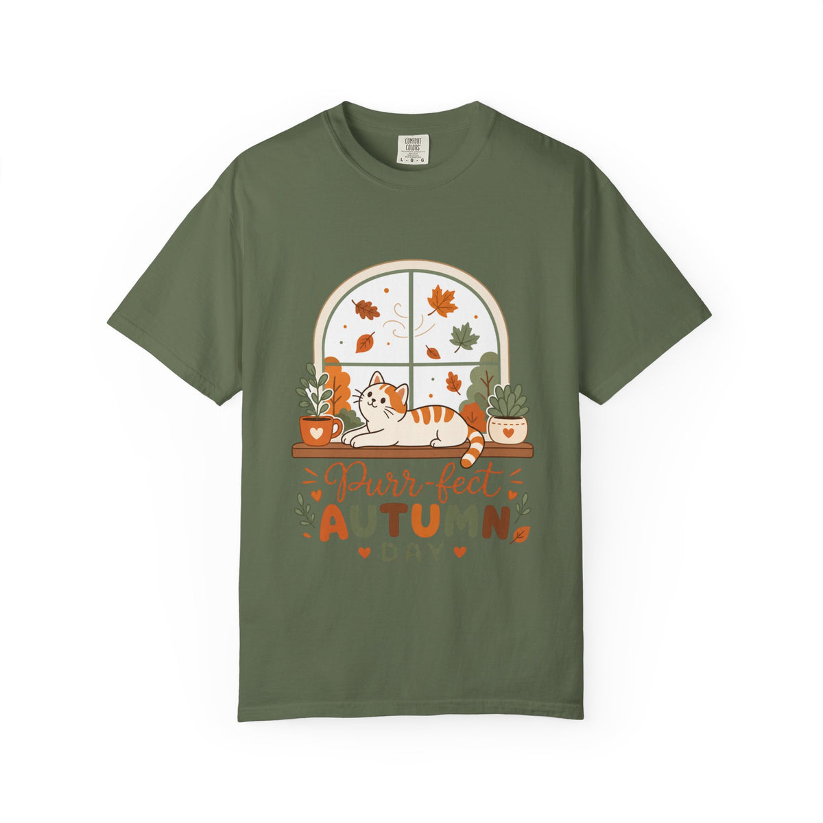 Purr-fect Autumn Day - Cozy Cat Fall Tee Comfort Colors