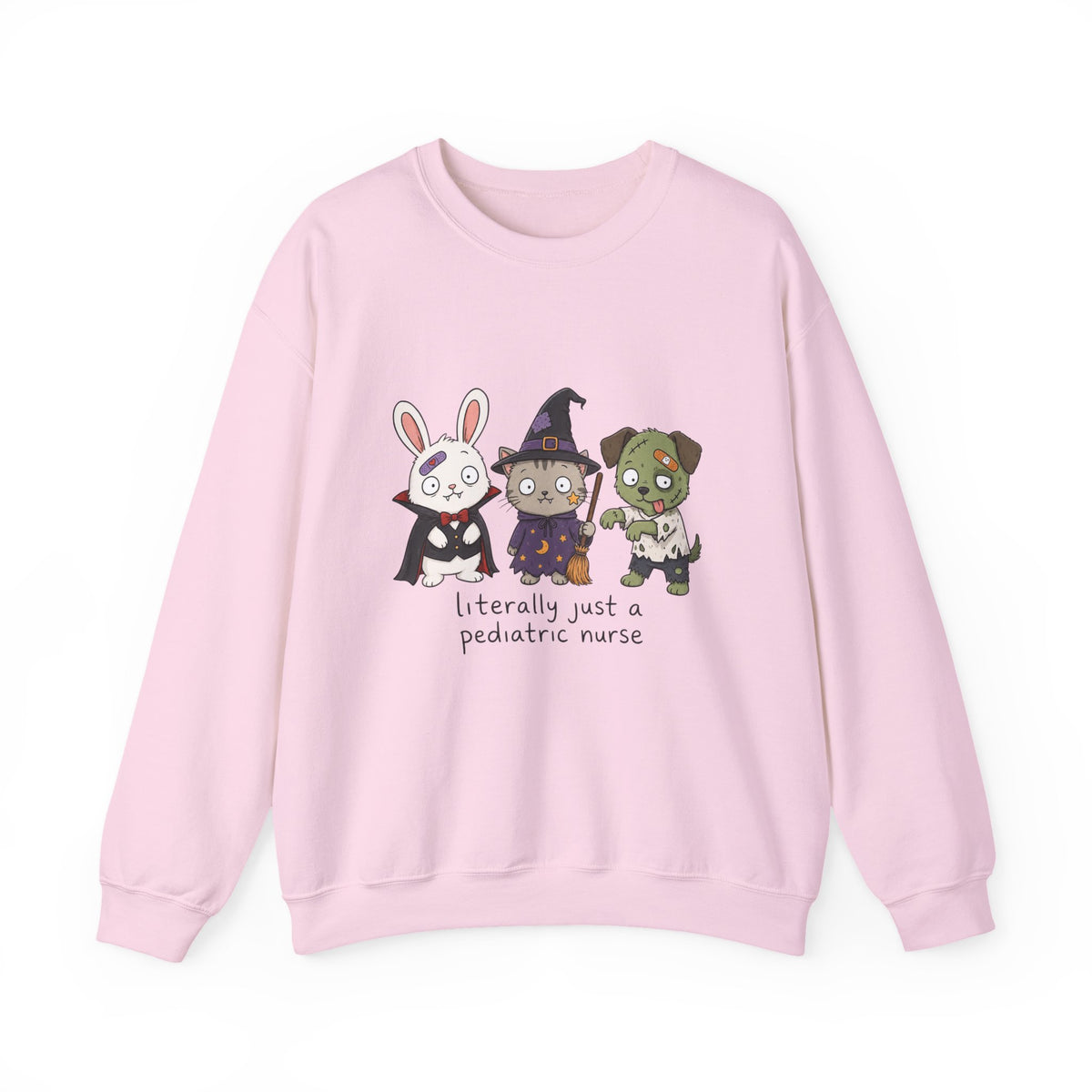Pediatric Nurse Halloween Crewneck Sweatshirt — Cute Trick-or-Treat Kids Costume Tee